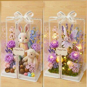 SET of 2 Tall Clear Cake Box Easter Gift Display Box 12"L x 12"W x 17.8"H NEW